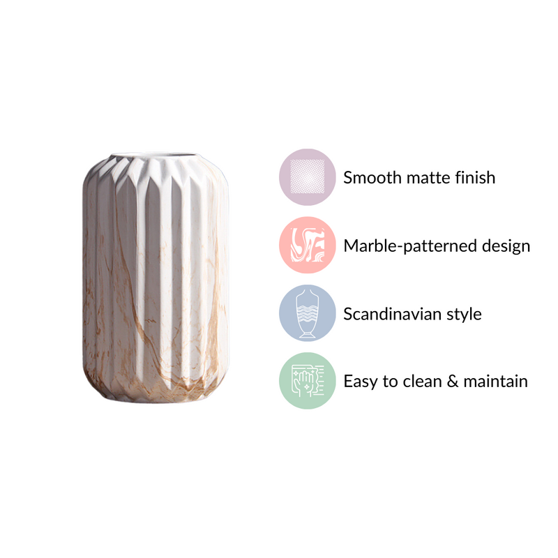 Marble Patterned Ceramic Flower Vase