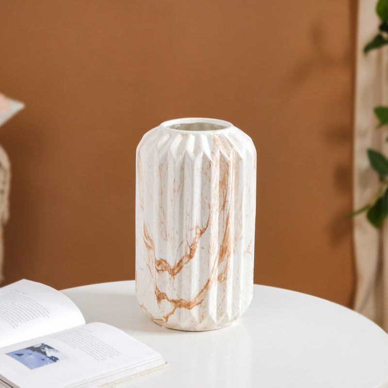 Marble Patterned Ceramic Flower Vase