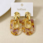 Marbled Arches Earrings Brown