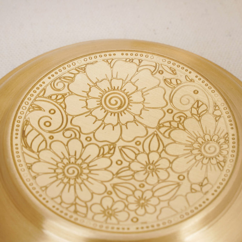 Marigold Memory Pure Brass Mukhwas Box