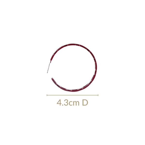 Maroon Chain Link Design Hoops