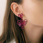 Maroon Floral Abstract Danglers