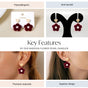 Maroon Flower Pearl Danglers