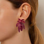 Maroon Palm Leaves Abstract Danglers