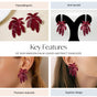 Maroon Palm Leaves Abstract Danglers