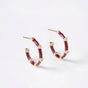 Maroon Studded Hoops