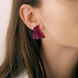 Maroon Textured Earrings