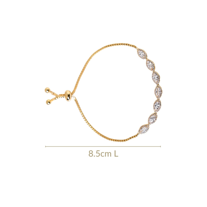 Marquise Cut Charm Gold Bracelet