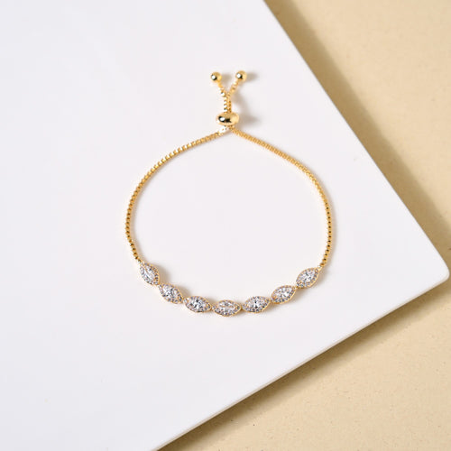 Marquise Cut Charm Gold Bracelet