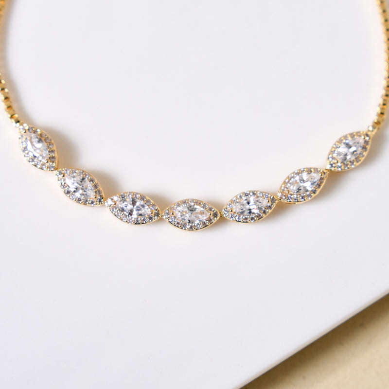Marquise Cut Charm Gold Bracelet