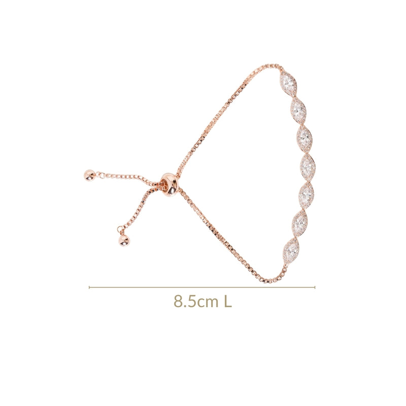 Marquise Cut Charm Rose Gold Bracelet