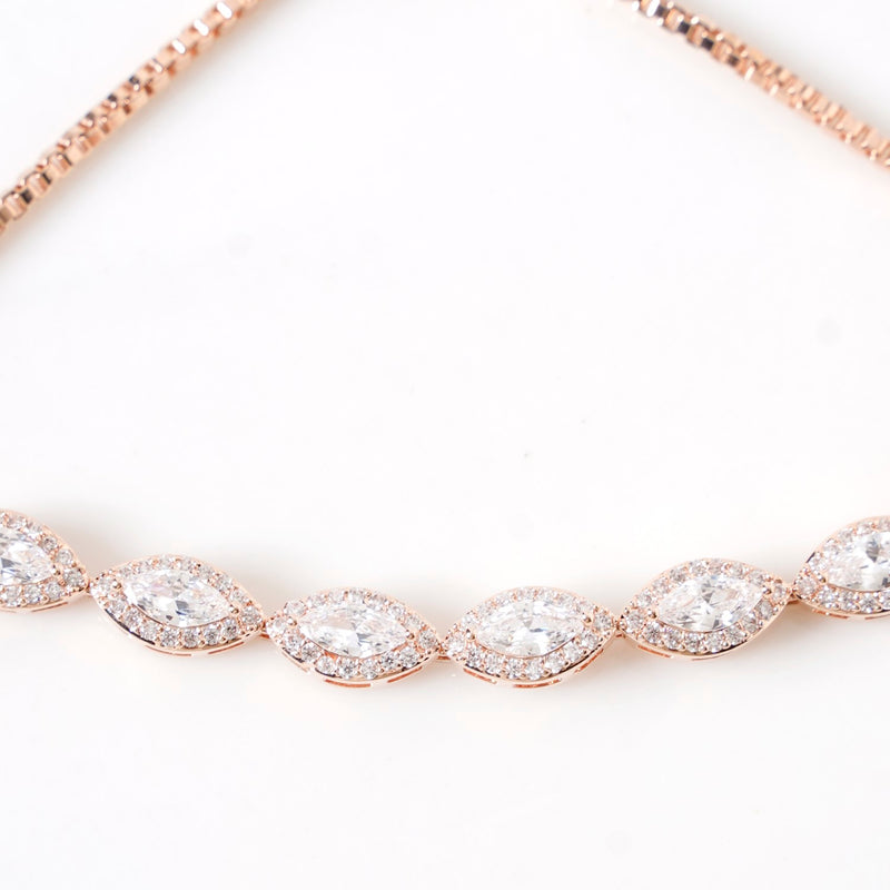 Marquise Cut Charm Rose Gold Bracelet