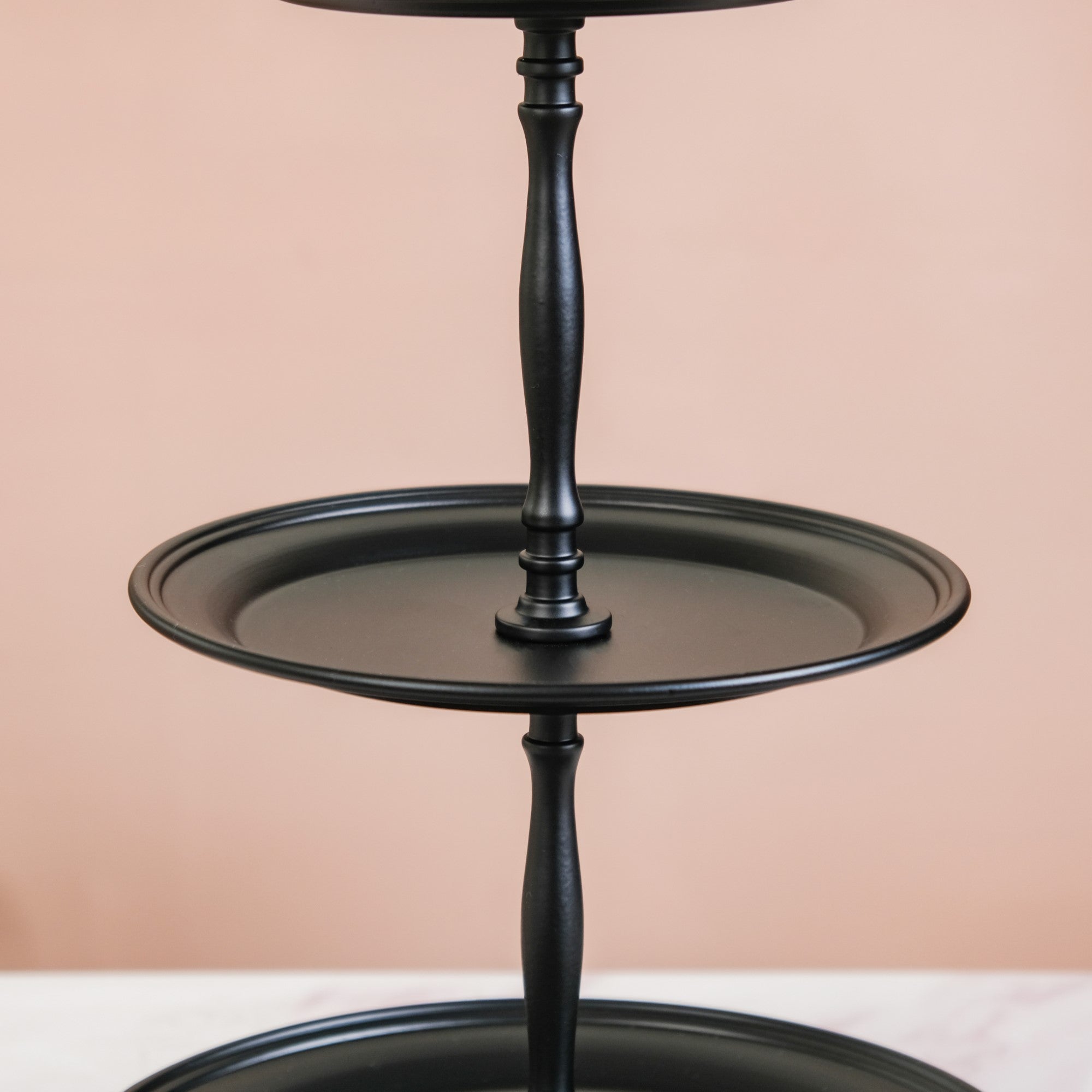 Black Wood and Metal Rustic 2 Tier Tray Stand, 26