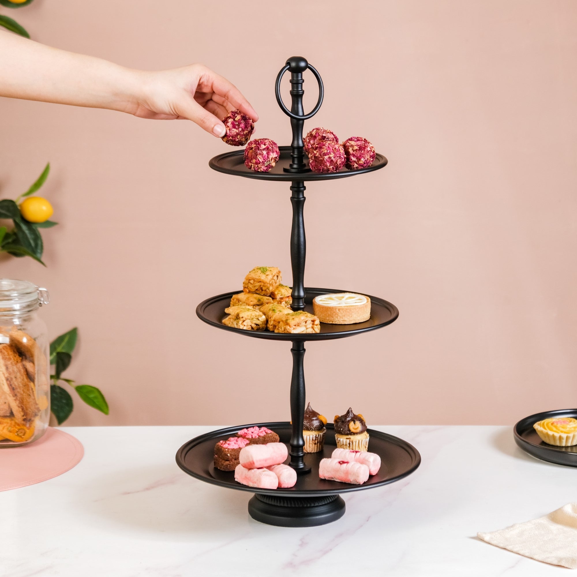 Elan Knob Three Tier Cake Cupcake and Dessert Stand (Metal) – Living with  Elan