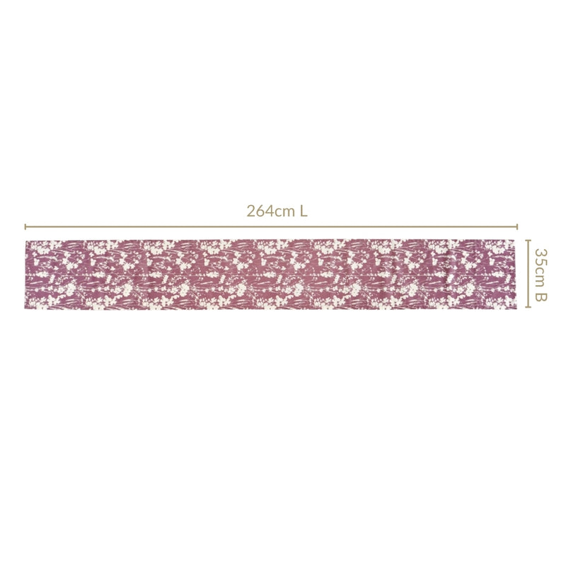 Mauve 8 Seater Cotton Water Resistant Runner 264x35cm