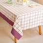 Mauve Grid Cotton 8 Seater Water Resistant Tablecloth 274x152cm