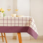 Mauve Grid Cotton 8 Seater Water Resistant Tablecloth 274x152cm