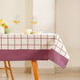 Mauve Grid 6 Seater Pure Cotton Tablecloth 203x152cm