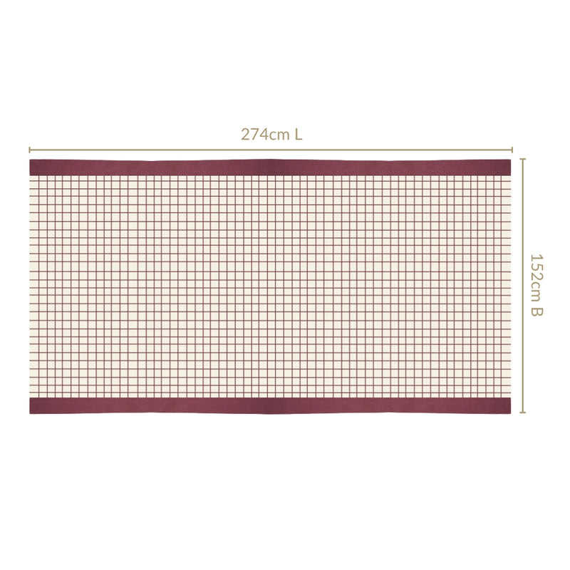 Mauve Grid Cotton 8 Seater Water Resistant Tablecloth 274x152cm