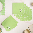 Pistachio Green Cotton Embroidered Table Napkin Set Of 6