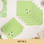 Pistachio Green Cotton Embroidered Table Napkin Set Of 6