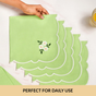 Pistachio Green Cotton Embroidered Table Napkin Set Of 6