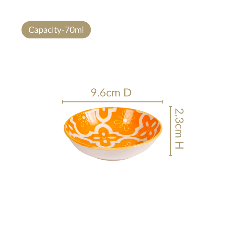 Mediterranean Vibrancy Small Ceramic Bowls Set Of 8 70ml