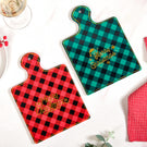 Plaid Red Green Ceramic Serving Platter Set Of 2 24x17cm