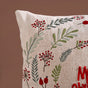 Merry Christmas Wreath Embroidered Cushion Cover 40x40cm