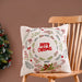 Merry Christmas Wreath Embroidered Cushion Cover 40x40cm