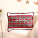 Plaid Merry Christmas Calligraphy Cushion Cover 20x14 Inch