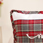 Plaid Merry Christmas Calligraphy Cushion Cover 20x14 Inch