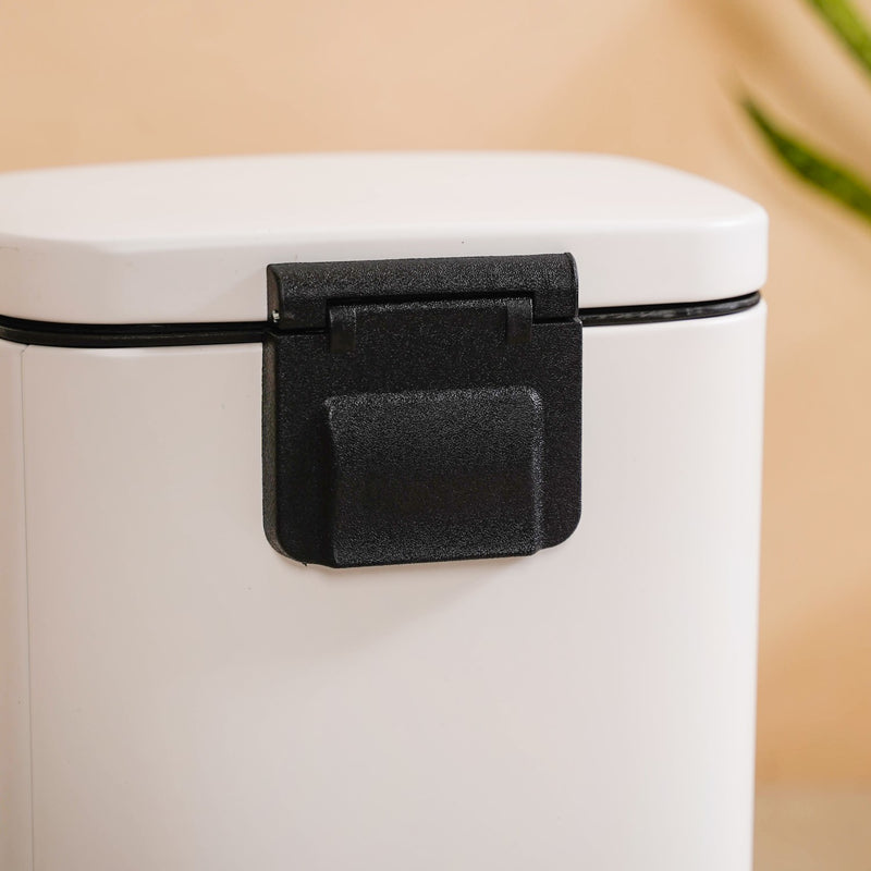 Metal Pedal Dustbin White 5000ml