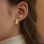 Metal Hourglass Stud Earrings Gold