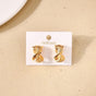 Metal Hourglass Stud Earrings Gold