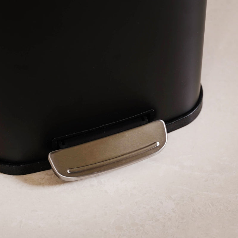 Metal Pedal Dustbin Black 5000ml