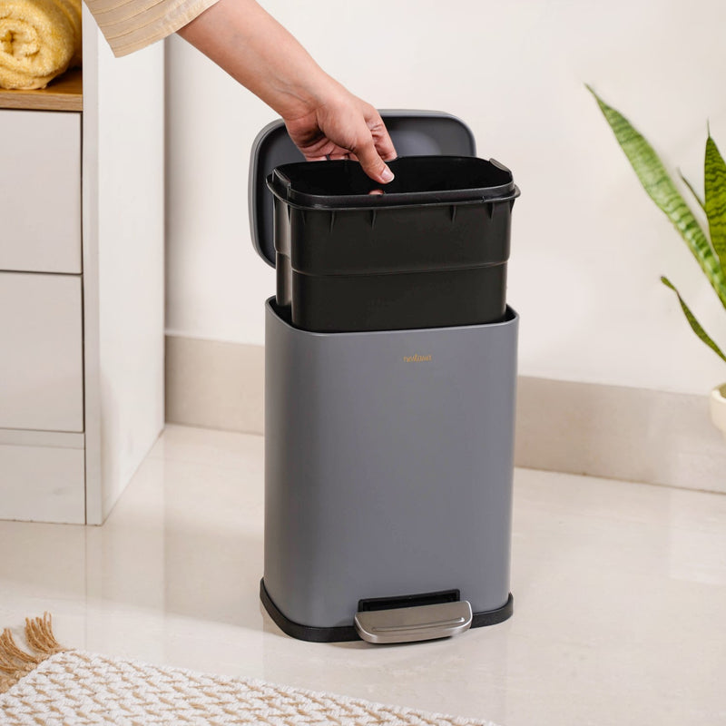 Metal Pedal Dustbin Grey 5000ml