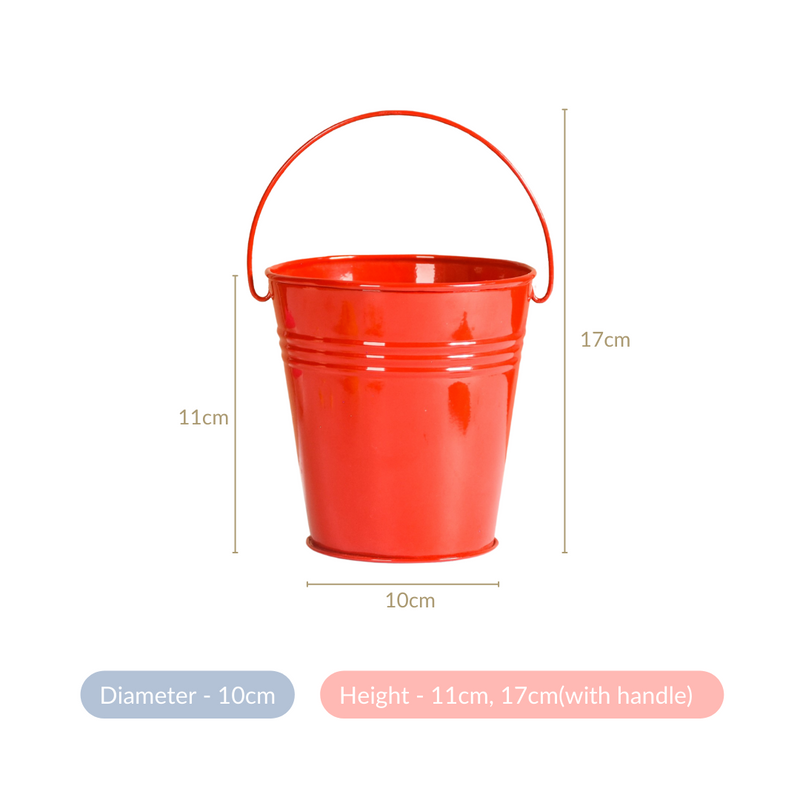Colourful Metal Bucket Set Of 3- Colourful Metal Buckets, Set of 3 Buckets, Decorative Metal Buckets, Vibrant Bucket Set
