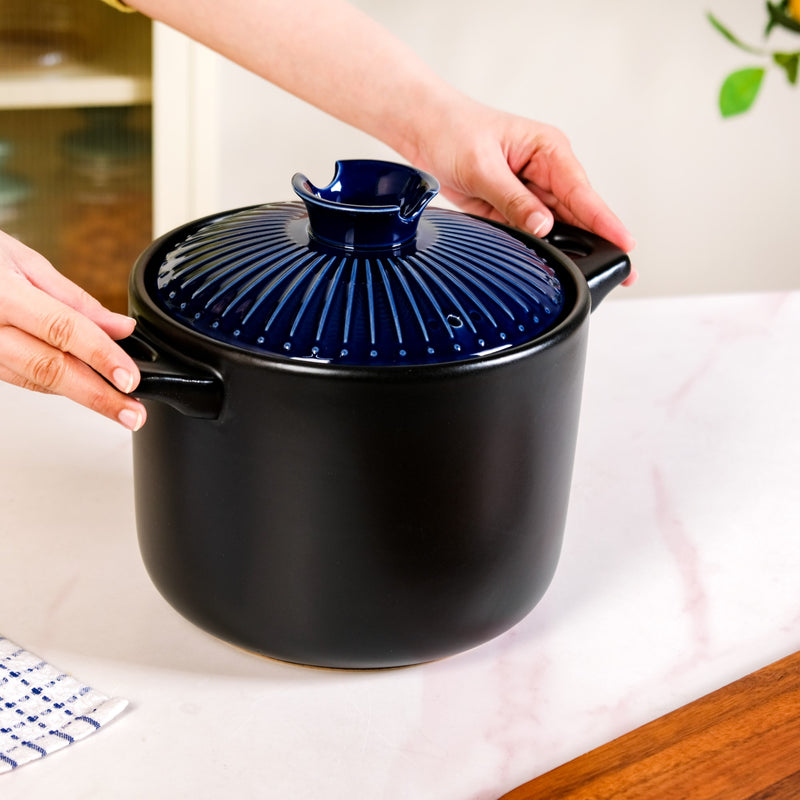 Midnight Indigo Cooking Pot With Lid 4300ml