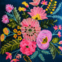 Midnight Bouquet Velvet Cushion Cover 40x40cm