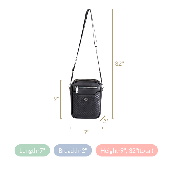 Midnight Luxe Messenger Bag Black