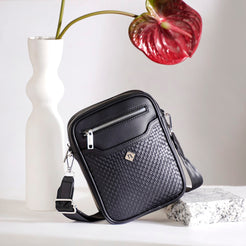 Midnight Luxe Messenger Bag Black