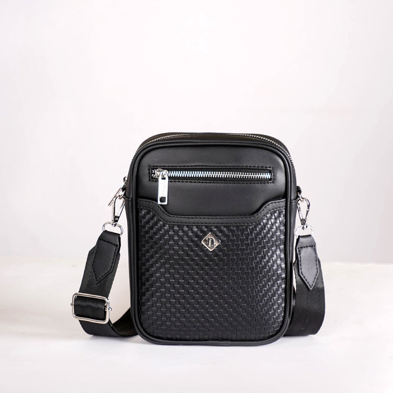 Midnight Luxe Messenger Bag Black