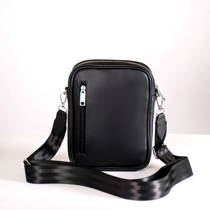 Midnight Luxe Messenger Bag Black