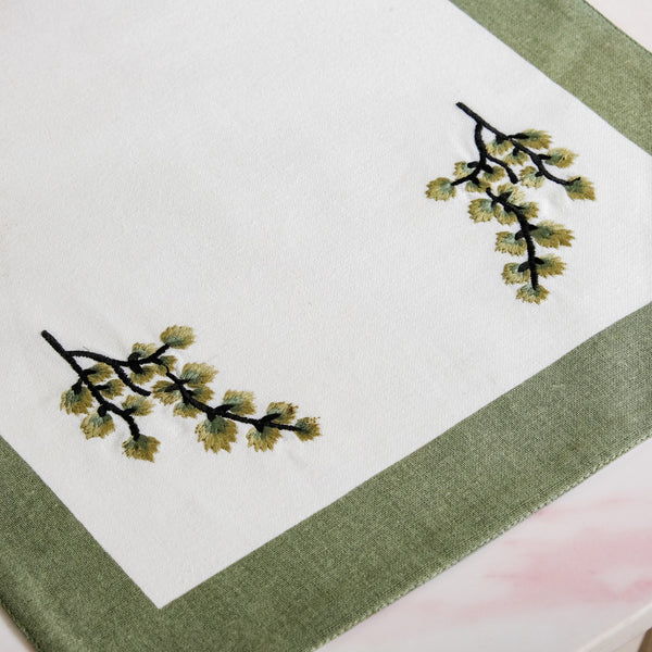 Midori Pure Cotton Table Placemat Runner And Napkin 13 Piece Set