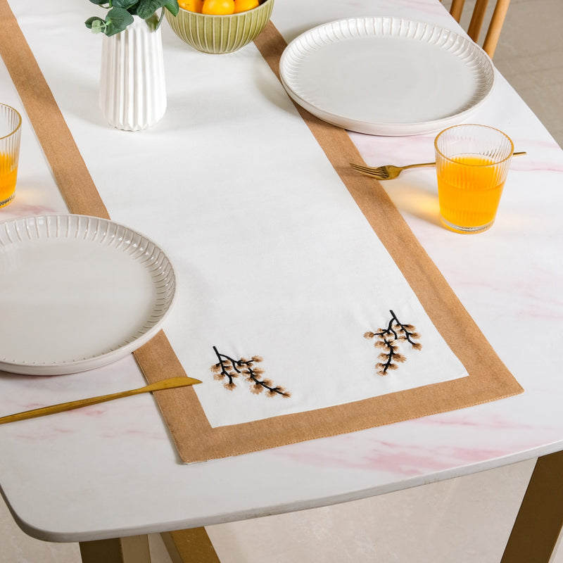 Midori Complete Table Linen Set With Mats Napkins Runners And Table Cloth In Brown
