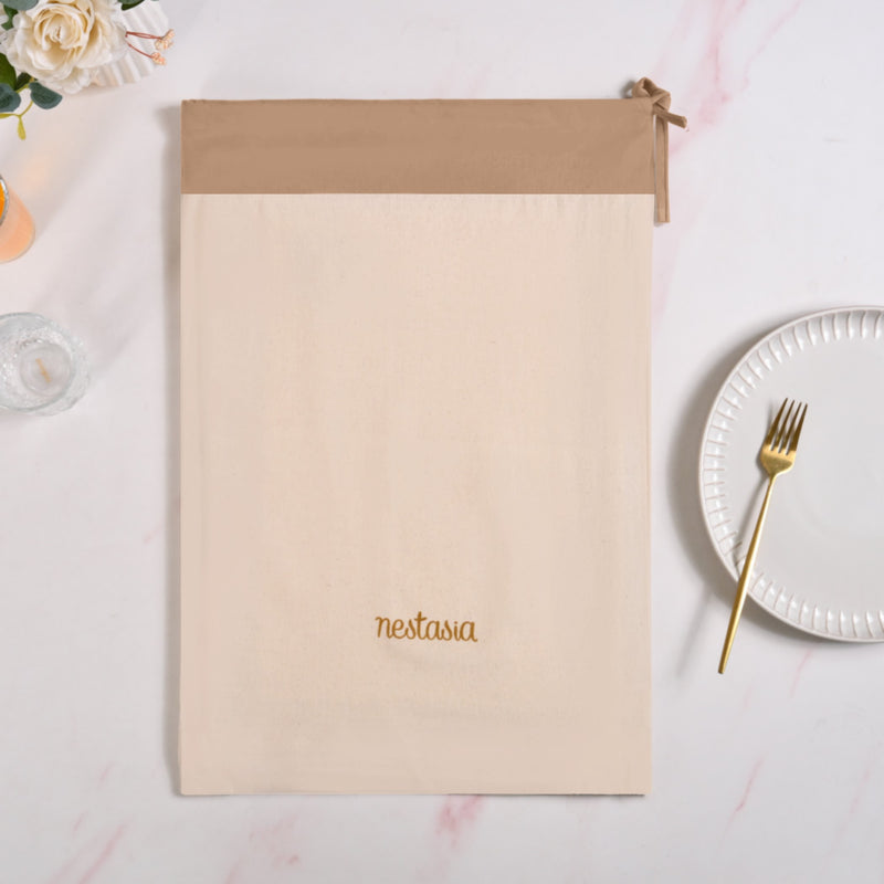 Midori Complete Table Linen Set With Mats Napkins Runners And Table Cloth In Brown