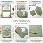 Midori Cotton Table Napkin And Mat Set Of 12 In Sage Green