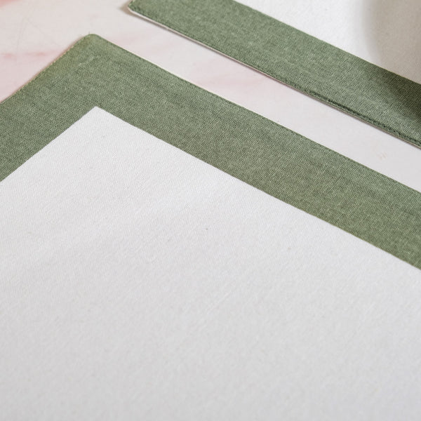 Midori Pure Cotton Table Mat Set Of 6 In Sage Green