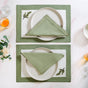 Midori Cotton Table Mat And Napkin Set of 12 In Sage Green